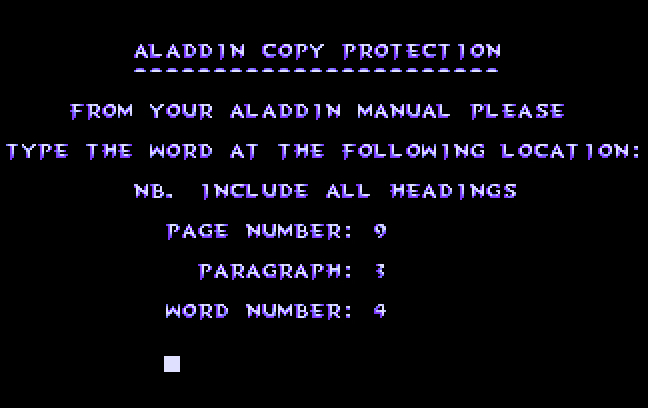 Disney's Aladdin DOS game screenshot