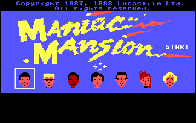 Maniac Mansion DOS game screenshot
