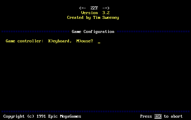ZZT DOS game screenshot