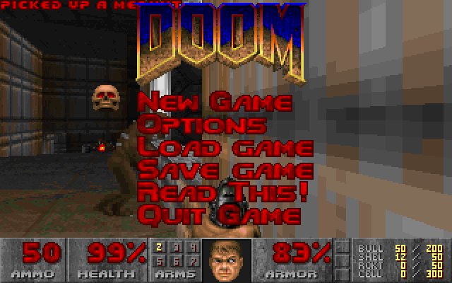 DOOM shareware first-person shooter gameplay screenshot