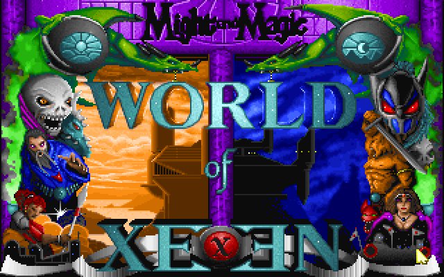 Might and Magic: World of Xeen title screen, the merged Clouds and Darkside release
