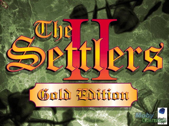 The Settlers II gameplay screenshot with settlement buildings and roads